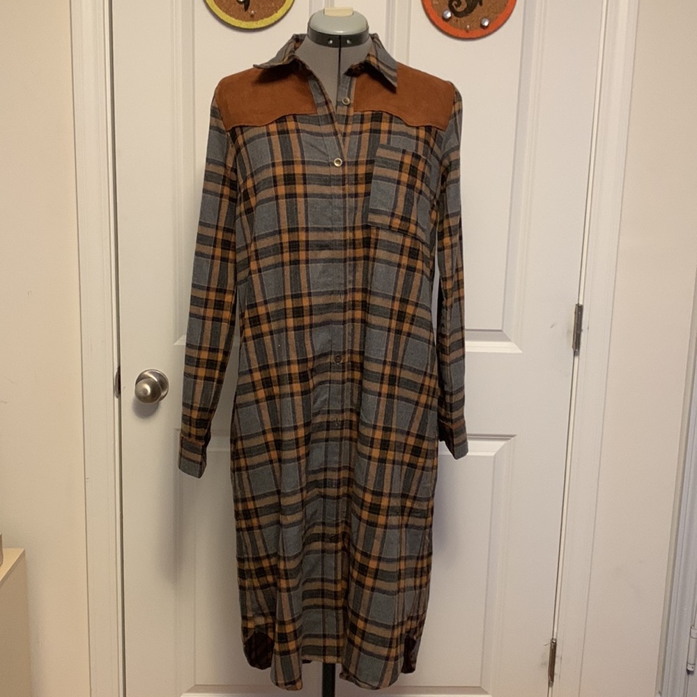 Plaid Shirt Dress by Mystree